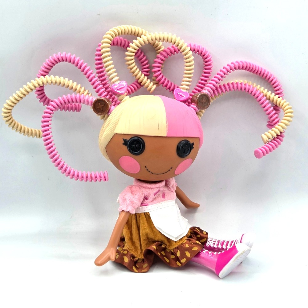 Lalaloopsy Doll 12" Silly Hair Scoops Waffle Cone 2010 Pink with Dress & Shoes